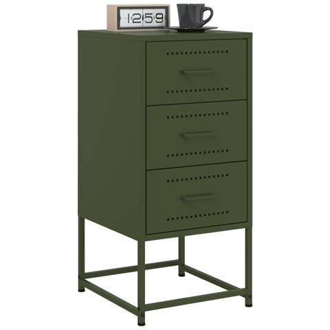 Comodini 2 Pz Verde Oliva 36x39x78 Cm In Acciaio - Foto 3