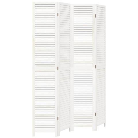 Divisorio Ambienti 4pannelli Bianco Legno Massello Di Paulownia - Foto 2