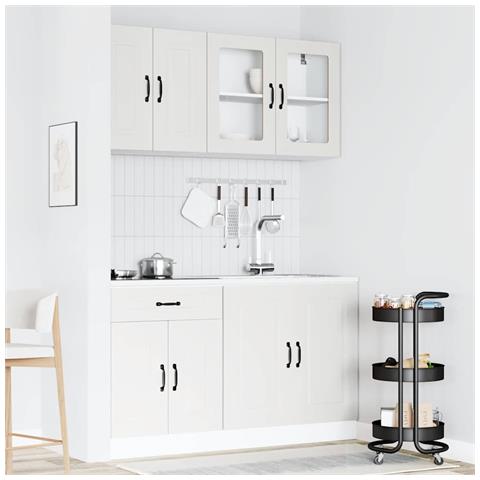 Set Mobili Da Cucina 4 Pz Kalmar Bianchi Legno Multistrato - Foto 3