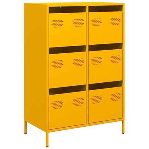 Credenza Giallo Senape 68x39x101,5 Cm In Acciaio - Foto 2