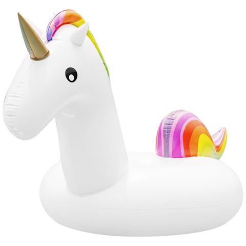 Galleggiante Gigante A Forma Di Unicorno. 250x110 Cm. 250x110x140 Cm. Colore Bianco - Foto 1