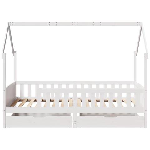 Giroletto Bambini con Cassetti 90x200 cm Legno Massello di Pino - Foto 2