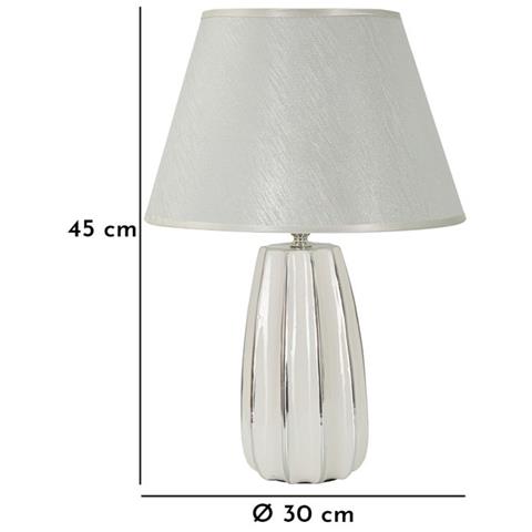 Lampada Da Tavolo Mf112 - Bianco - Ceramica - 30x30x45 Cm - Foto 6
