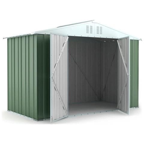 Box Attrezzi Casetta Lamiera Giardino In Acciaio Zincato 327x155cm X H2.15m - 114kg - 5.06mq - Verde - Foto 2