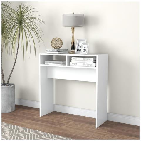 Lusso Casadino -  Tavolino Consolle Bianco 78x30x80 Cm In Legno Multistrato - Foto 8