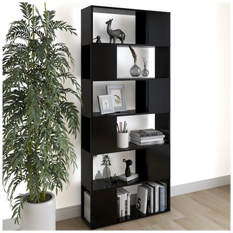 Lusso Casadino -  Libreria/divisorio Nero 80x24x186 Cm In Truciolato - Foto 8