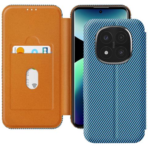 Custodia Effetto Carbonio Per Redmi Note 14 Pro Con Portacarte - Foto 1