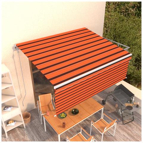 Lusso Casadino -  Tenda Retrattile Automatica Con Parasole 4x3 M Arancio Marrone - Foto 8