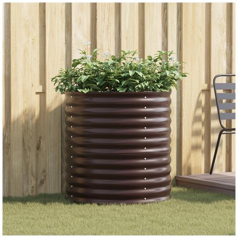 Letto da Giardino Rialzato - Marrone 80x80x81 cm Acciaio Zincato - Foto 2