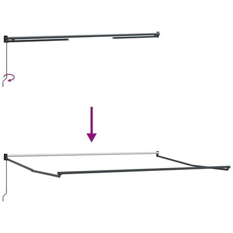 Tenda Retrattile Manuale Beige 400x300 cm, Tessuto di Ricambio per Tenda Beige 4x3 m - Foto 9