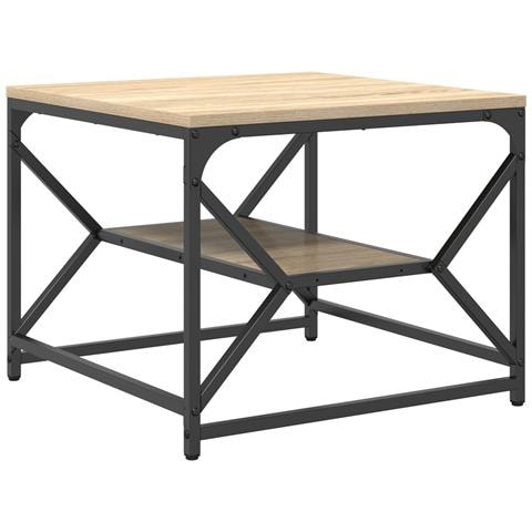 Tavolino da Caffè con Ripiano in Rovere di Sonoma – 51x50x40 cm – Realizzato in Legno Ingegnerizzato - Foto 1
