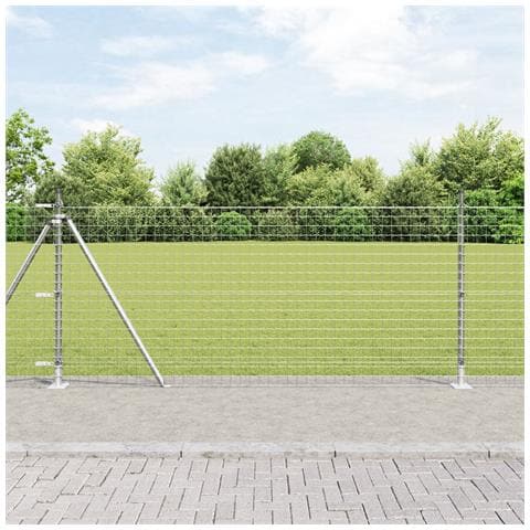 Posts per recinzione con piastre di base 26 pz Ø32mm 110cm in acciaio galvanizzato - Foto 2