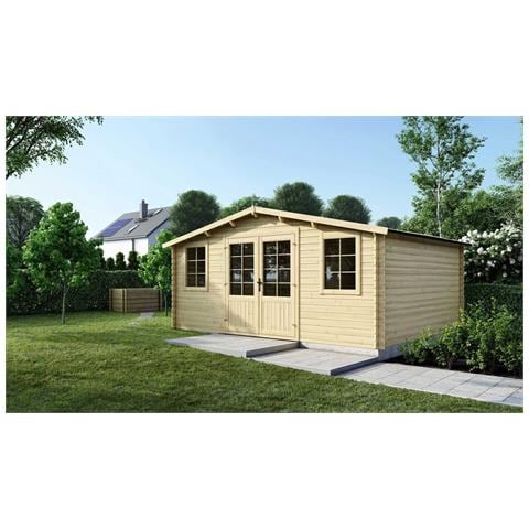 Casetta Da Giardino In Legno - 25.00m2 - 5.00x5.00m - 40mm - Colore: Naturale - Foto 1