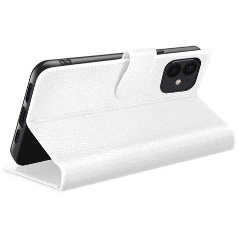 Custodia A Portafoglio Per Iphone 12 Mini Funzione Supporto E Linguetta Magnetica, Bianco - Foto 2