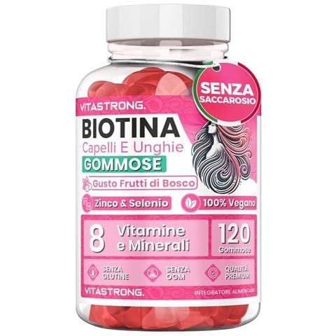 Biotin High Dosage Complex 100% Vegan - 120 Gommotti Biotinici Per Capelli, Pelle E Unghie - Foto 1