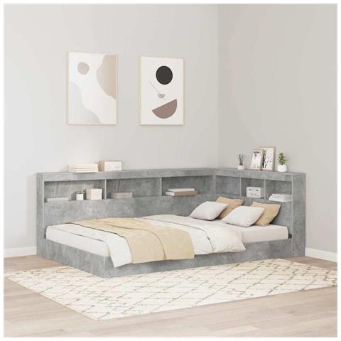 Testata contenitore Grigio cemento 120 cm Legno multistrato - Foto 2