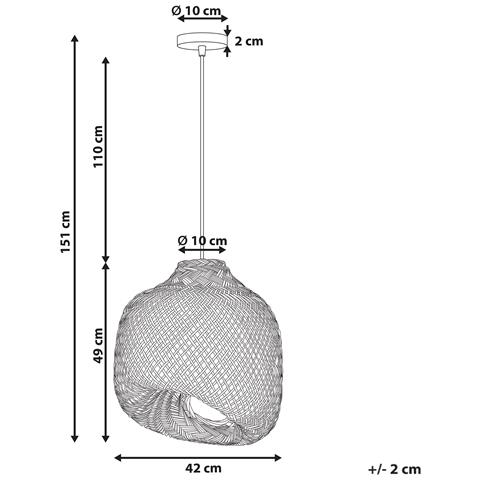 Lampadario Gurabo Legno Di Bambù Naturale - Foto 7