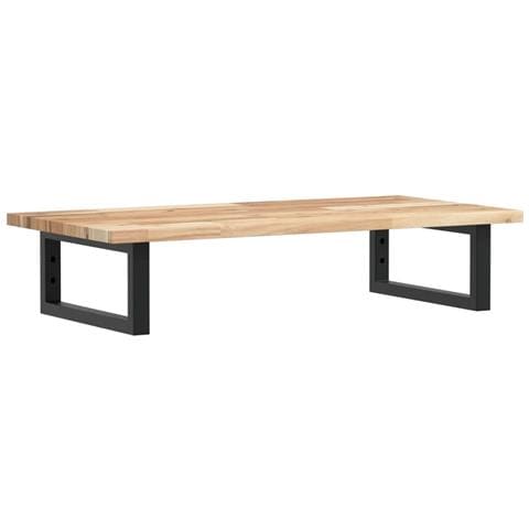 Ripiano a Parete per Lavabo in Acciaio e Massello di Acacia - Foto 1