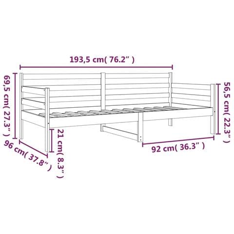 Dormeuse senza Materasso 90x190 cm in Legno Massello di Pino - Foto 9