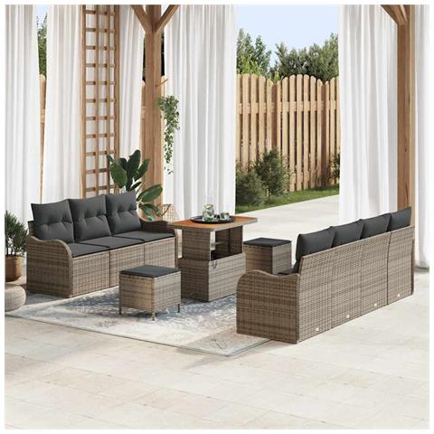Set Divano da Giardino 10 pcs Grigio 90 x 55 x 71 cm - Foto 2