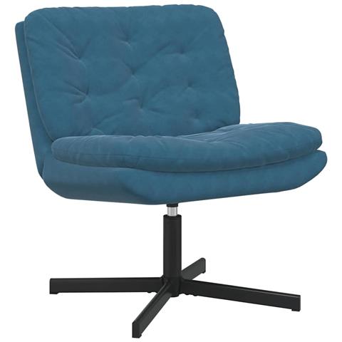 Poltrona Relax con Base Girevole Blu 63 x 75 x 76 cm Velluto - Foto 1