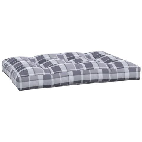 Cuscino per Pallet a Quadri Grigi 120x80x12 cm in Tessuto - Foto 1