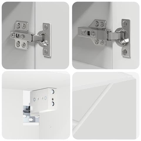 Mobiletto per specchio Bianco 59 x 17 x 55 cm Legno multistrato - Foto 9