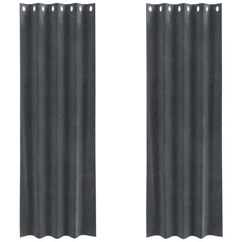 Tende con tende 2 pcs Grigio chiaro 140 x 245 cm Velluto - Foto 1