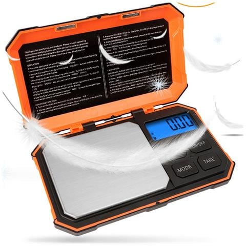 Bilancia Digitale Portatile Arancione Per Gioielli Con Piattaforma In Acciaio Inossidabile E Alloggiamento In Abs 500 G/0,01 G - Foto 7