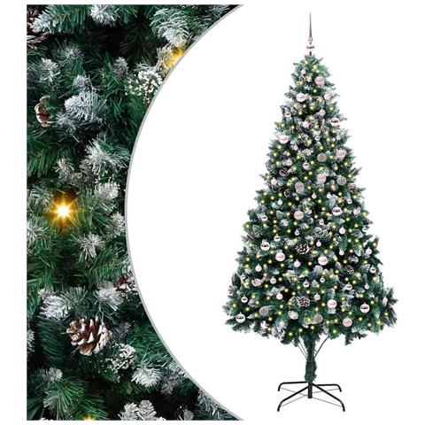 Albero di Natale artificiale con 300 LED Verde 240 cm - Foto 1
