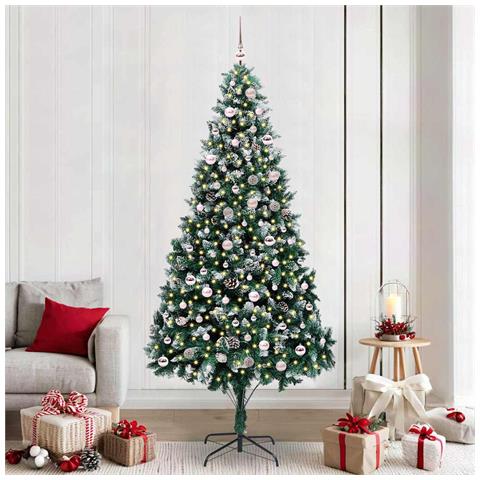 Albero di Natale artificiale con 300 LED Verde 240 cm - Foto 2