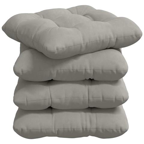 Cuscini per Seduta 4 pcs Grigio chiaro 40 x 40 cm - Foto 1