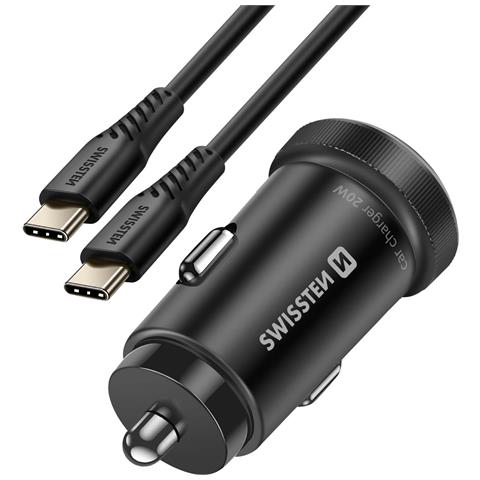 Caricatore Per Auto Usb-c 20w / Usb-a Per Smartphone Con Cavo Usb-c 60w 1m, Nero - Foto 5