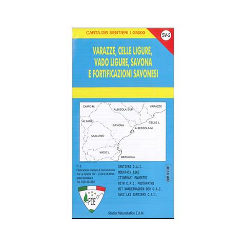 SV-2 Varazze, Celle Ligure, Vado Ligure, Savona e fortificazioni savonesi. Carta dei sentieri 1:25.000 - Foto 1