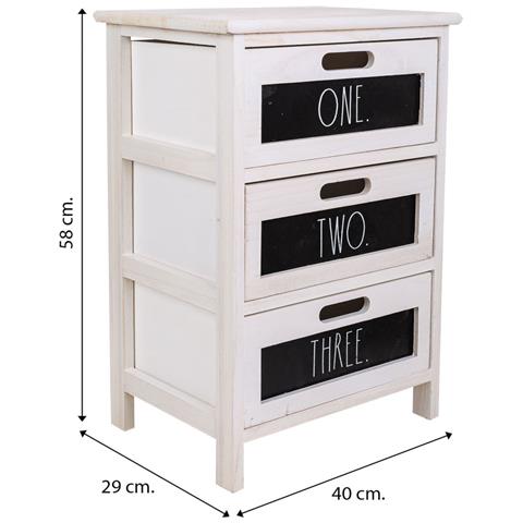 Cassettiera In Legno Bianco 40x29x58h - Foto 7