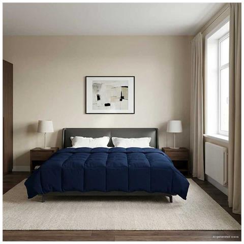 Piumone Completo Annuale Blu Scuro 240 x 260 cm Microfibra - Foto 2