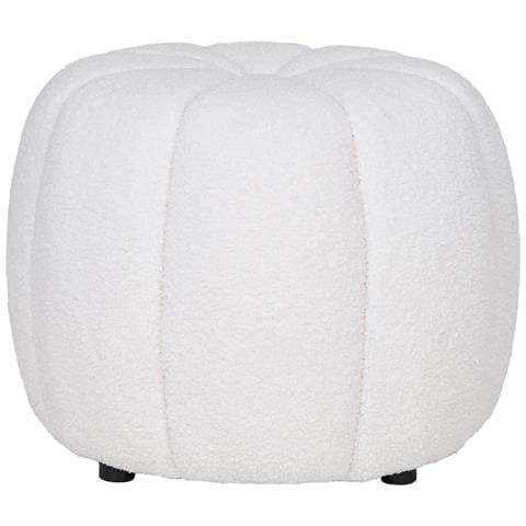 Pouf Paisley Teddy Bianco Panna — Ø48×38 Cm, Hn1259 - Foto 1