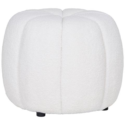 Pouf Paisley Teddy Bianco Panna — Ø48×38 Cm, Hn1259 - Foto 2