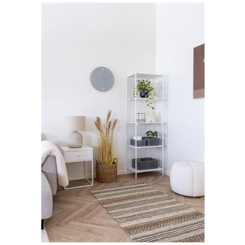 Pouf Paisley Teddy Bianco Panna — Ø48×38 Cm, Hn1259 - Foto 6