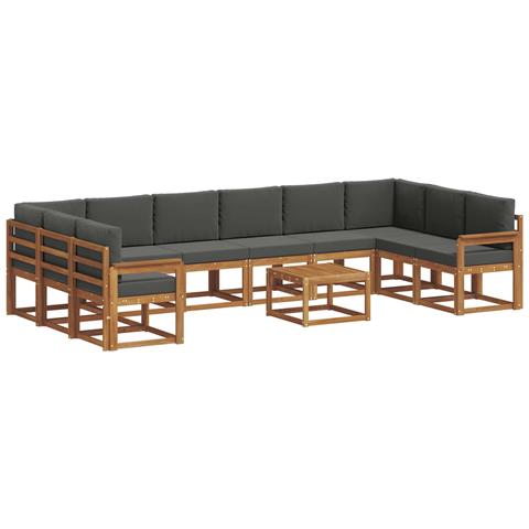 Set di divani da esterno 11 pcs Naturale e Antracite - Foto 1