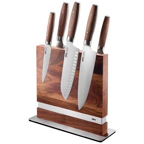 13958 ceppo per coltelli Set di coltelli da protezione Acciaio inox, Legno di noce Acciaio inox, Noce - Foto 1