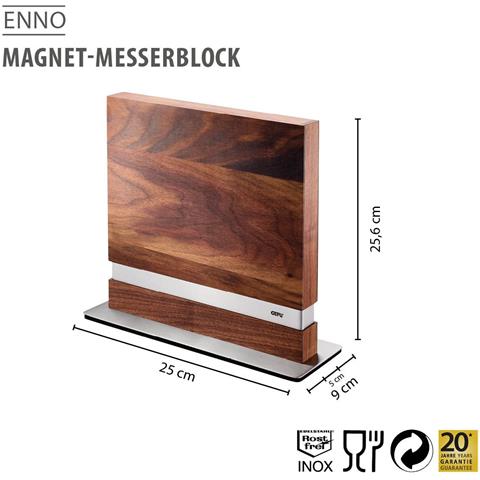 13958 ceppo per coltelli Set di coltelli da protezione Acciaio inox, Legno di noce Acciaio inox, Noce - Foto 2