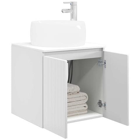 Mobile Lavabo da Parete Bianco Lucido 49,5 x 44,5 x 66 cm - Foto 2