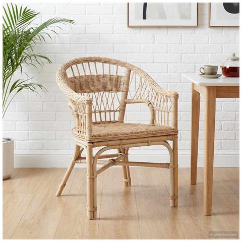 Sedia Impilabile Naturale 60 x 60 x 81 cm Rattan - Foto 2
