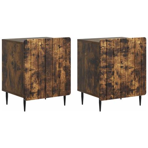 Armadio da Notte 2 pcs Rovere Fumo 43 x 34,5 x 52 cm - Foto 1