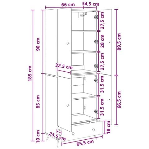 Set di armadi 2 pcs Rovere Artigianale Legno ingegnerizzato - Foto 9
