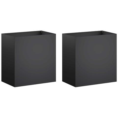 Vaso da giardino 2 pz Nero 50 x 30 x 40 cm - Foto 1