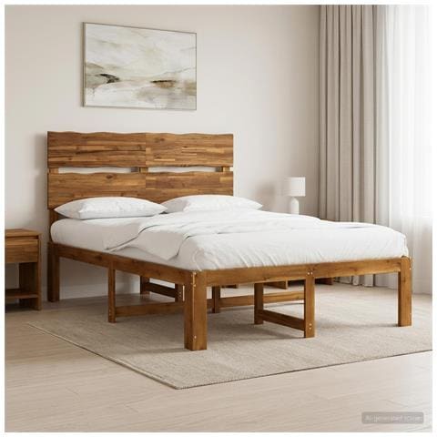 Letto matrimoniale con testiera ROSTOCK Naturale 140 x 190 cm - Foto 10