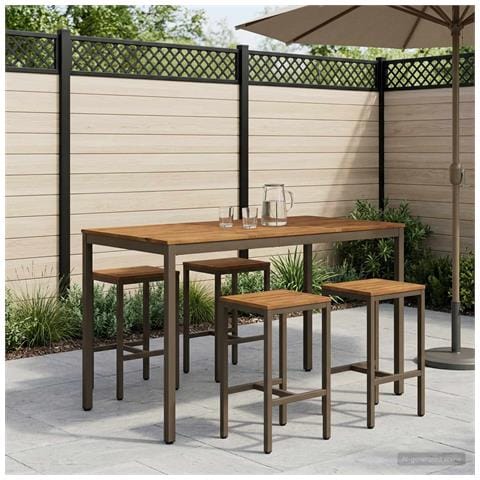 Tavolo Bar da Giardino Naturale e Caffè 147 x 88,5 x 105 cm - Foto 2
