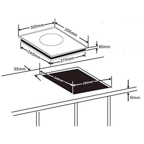 69032 - Piano cottura a induzione portatile, nero, 2000 W, 35 x 30 x 6,5 cm - Foto 2